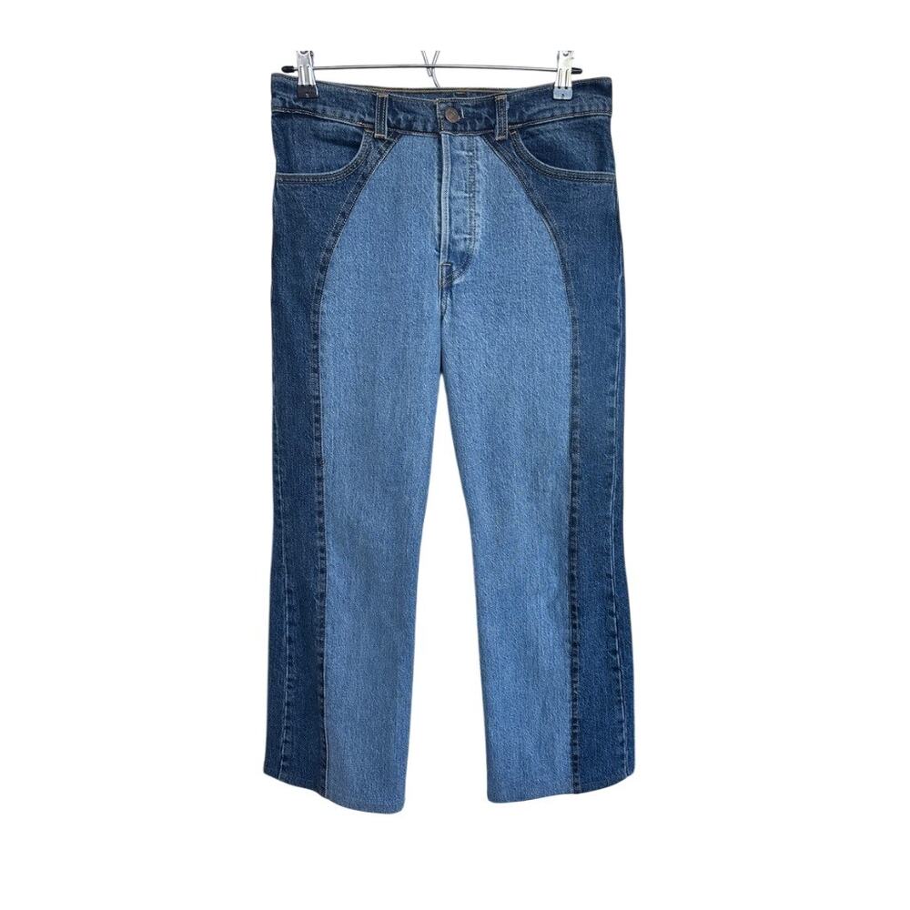 Levi's Premium Wedgie Bootcut Jeans Size 28 Two Tone Colorblock Denim High Rise